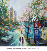 Glimps of the Landmark, St. John's, Oil on Canvas